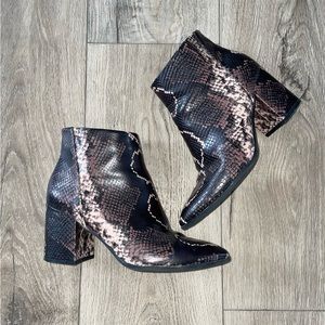 A New Day Snakeskin Booties - Size 8